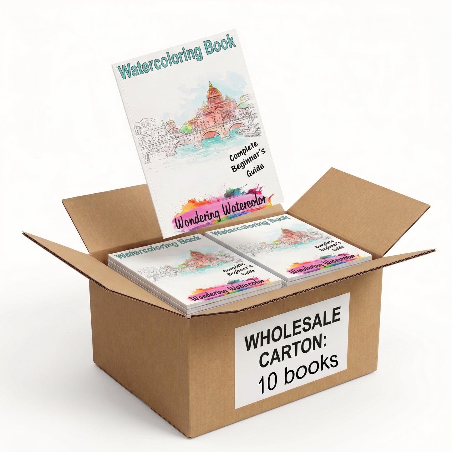 Beginner's Guide Watercolor Coloring Books Case of 10