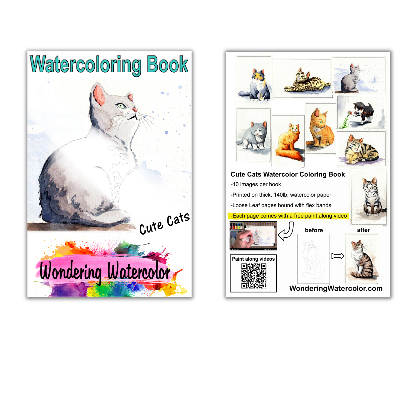 Cute Cat Watercolor Book – A Handmade Artistic Experience