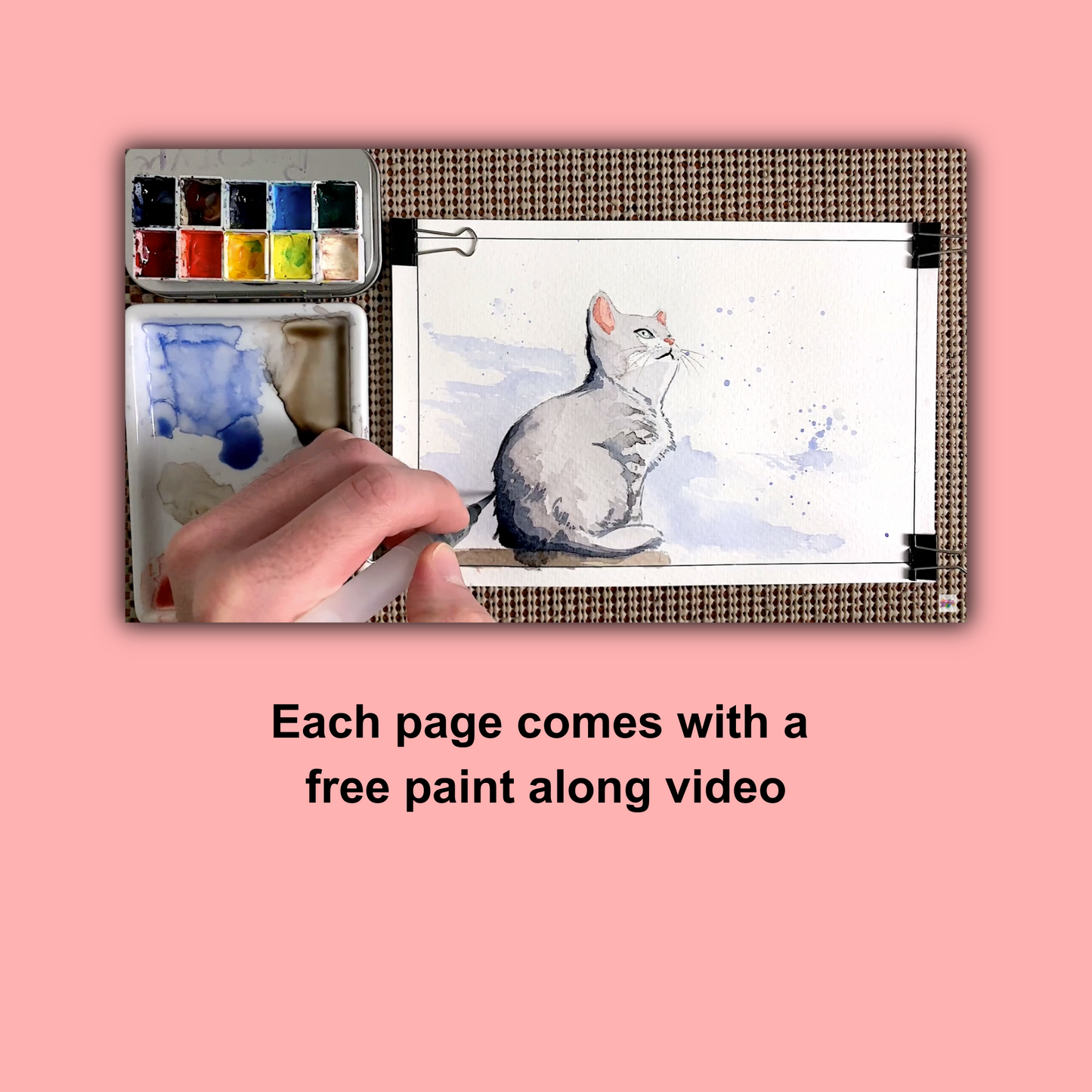 Cute Cat Watercolor Book – A Handmade Artistic Experience