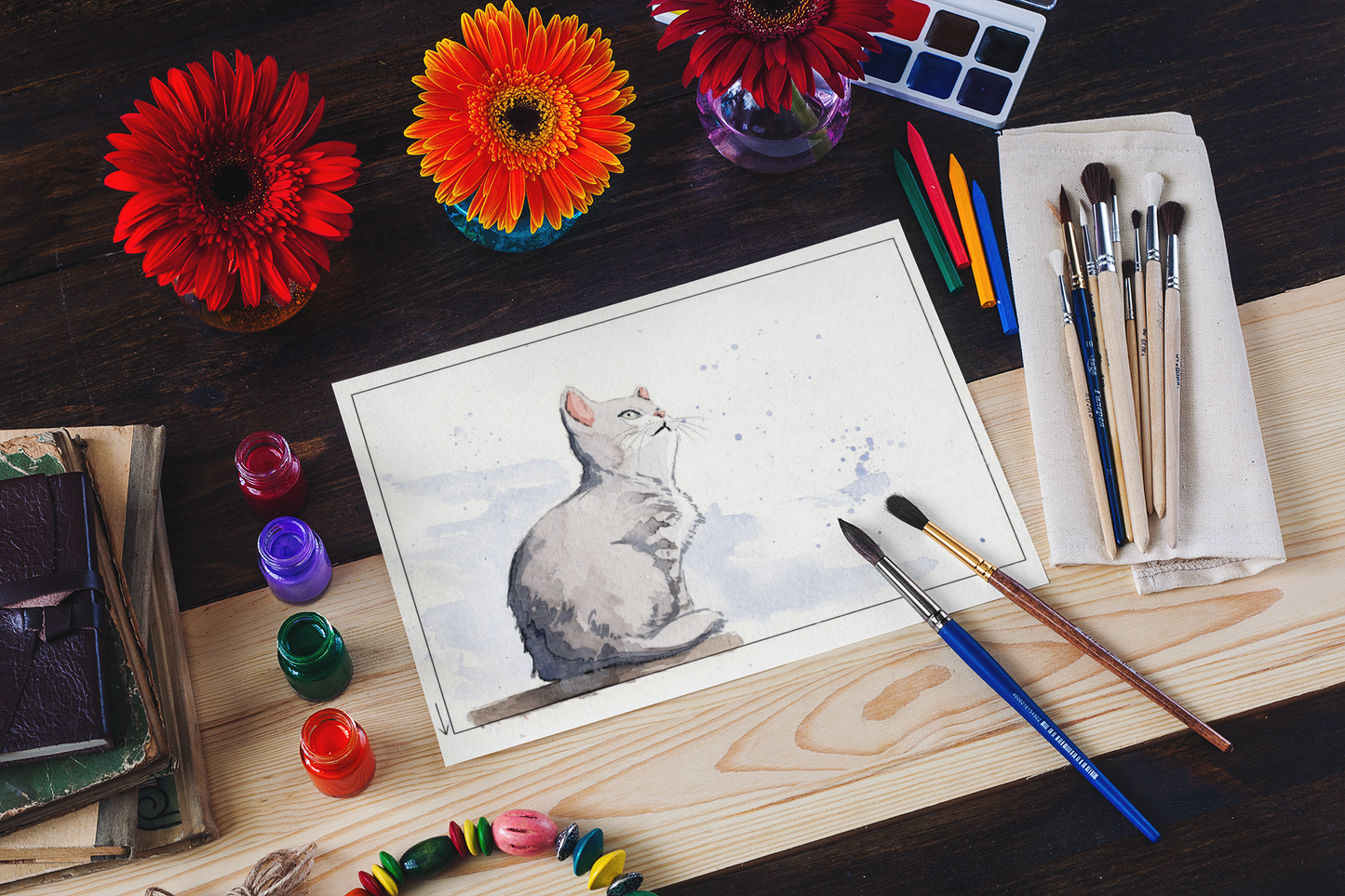 Cute Cat Watercolor Book – A Handmade Artistic Experience
