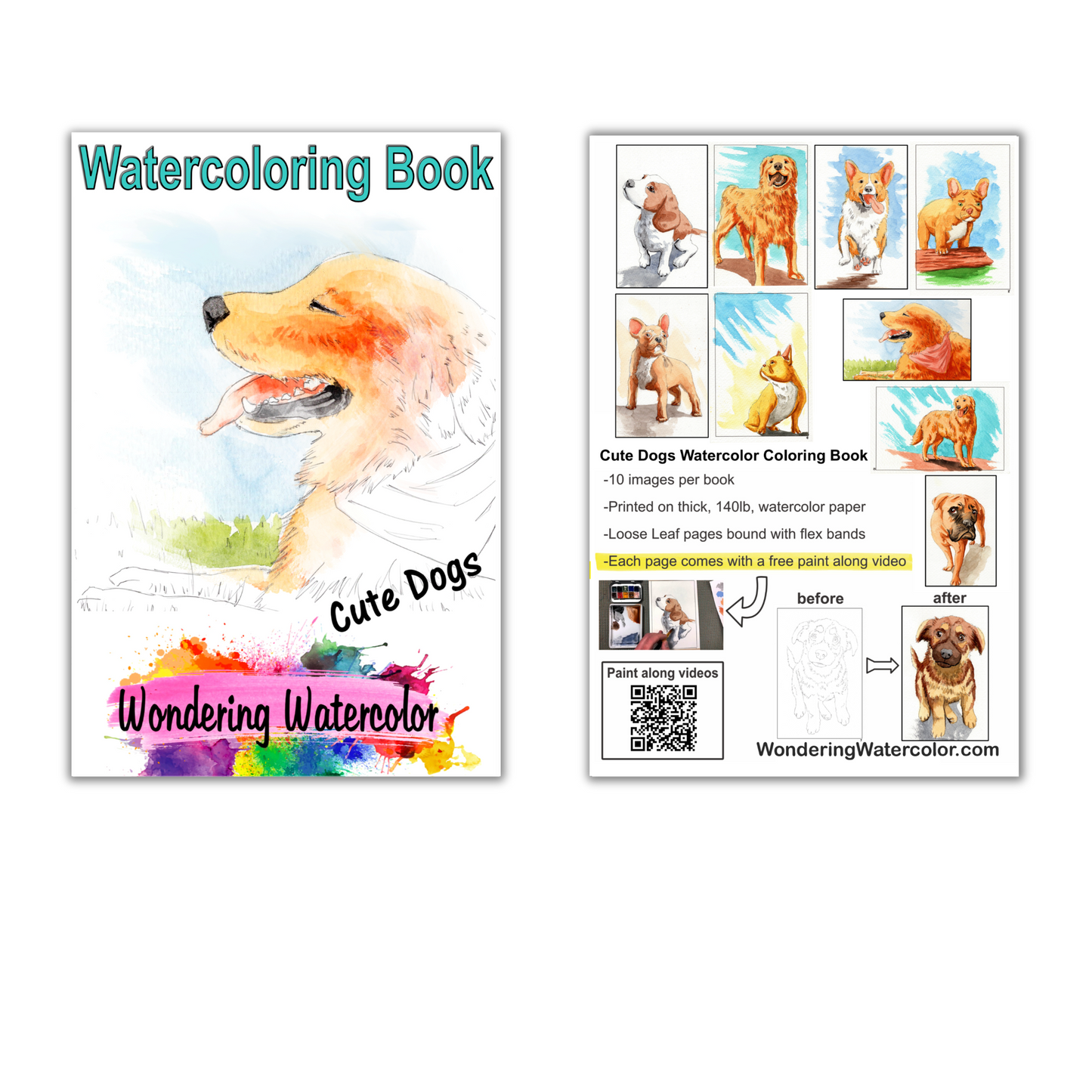 Cute Dog Watercolor Book – Paint Adorable Pups with Ease!