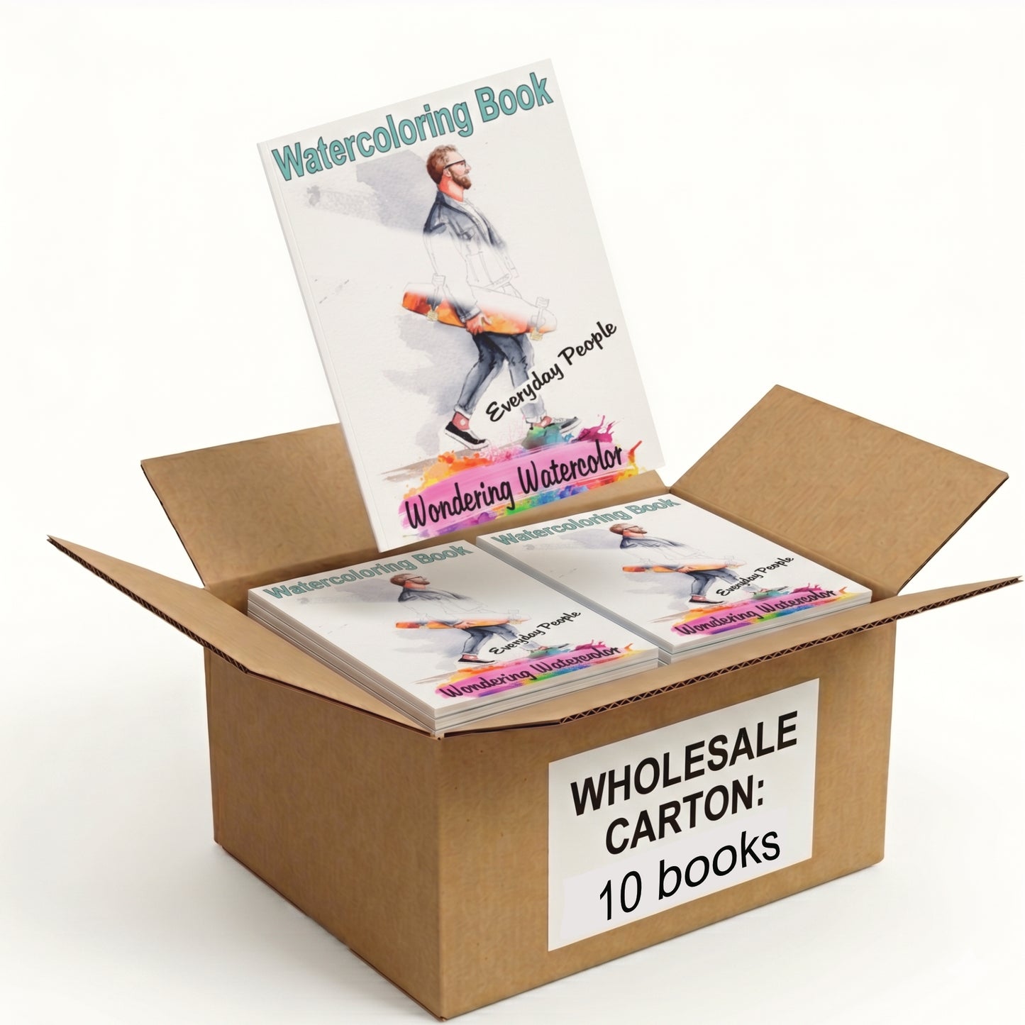 Everyday People Watercolor Coloring Books, Case of 10
