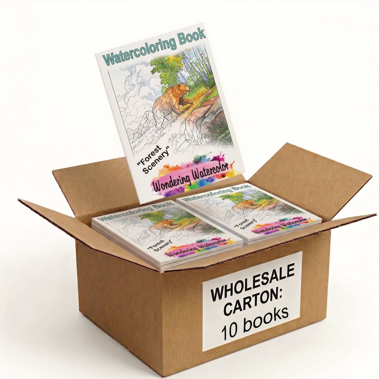 Forest Scenery Watercolor Coloring Books, Case of 10