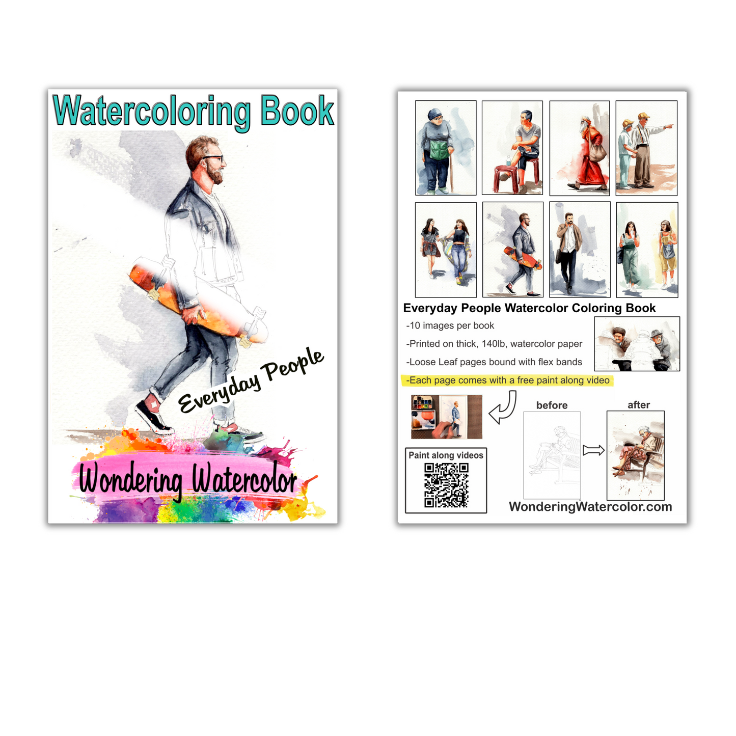 Everyday People Watercolor Book – Handcrafted for Creativity