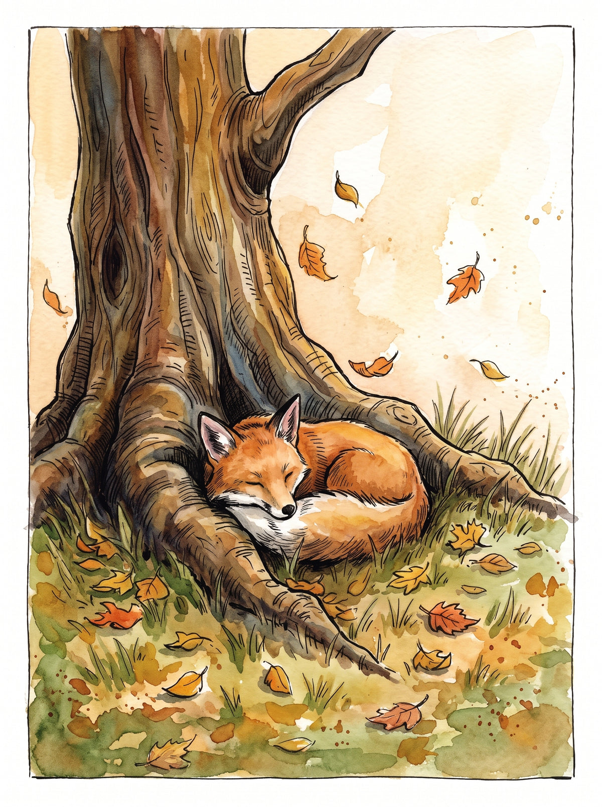 Autumn / Fall Themed Watercolor Postcard set with free paint along videos