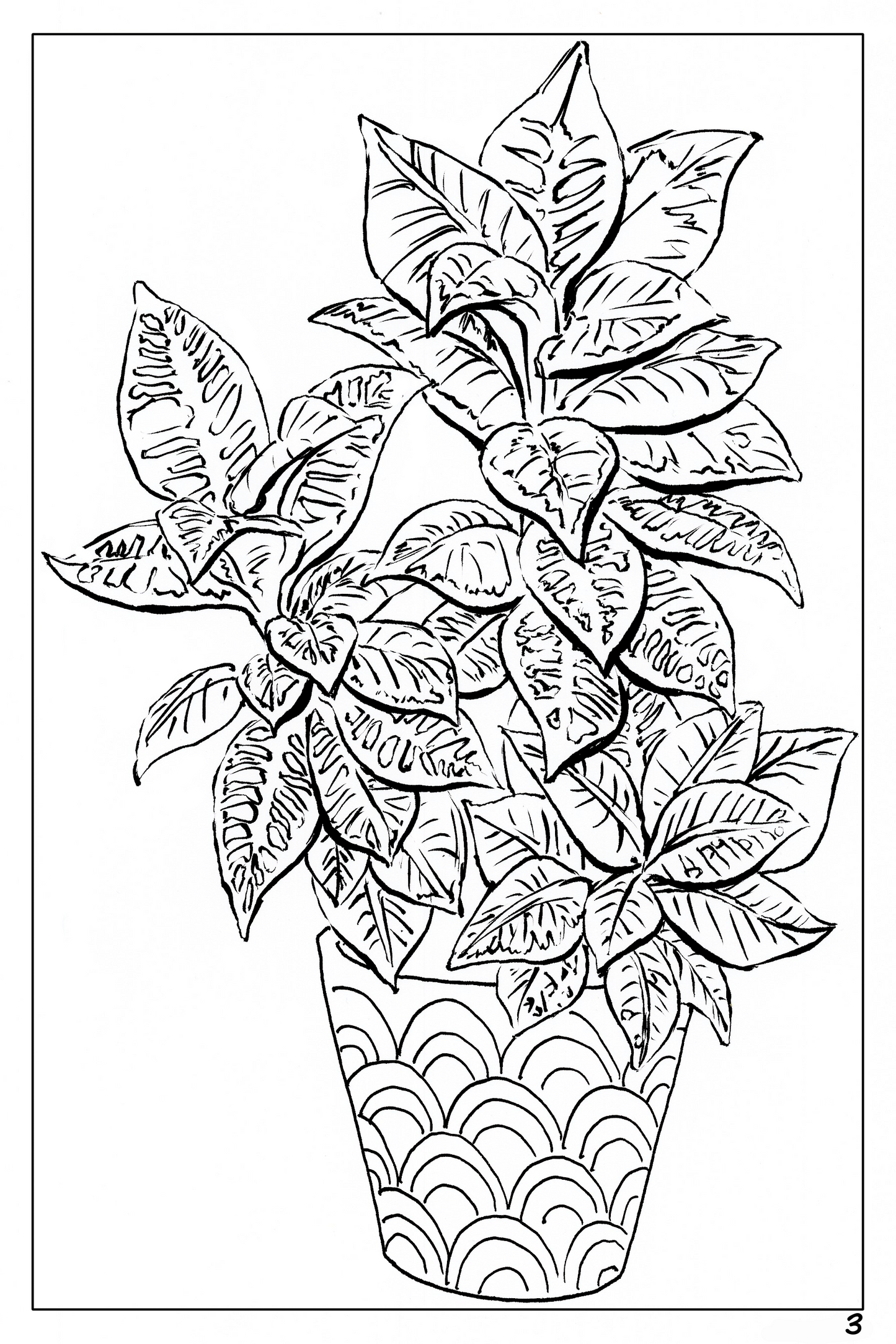 Plants and Flowers themed watercolor coloring book