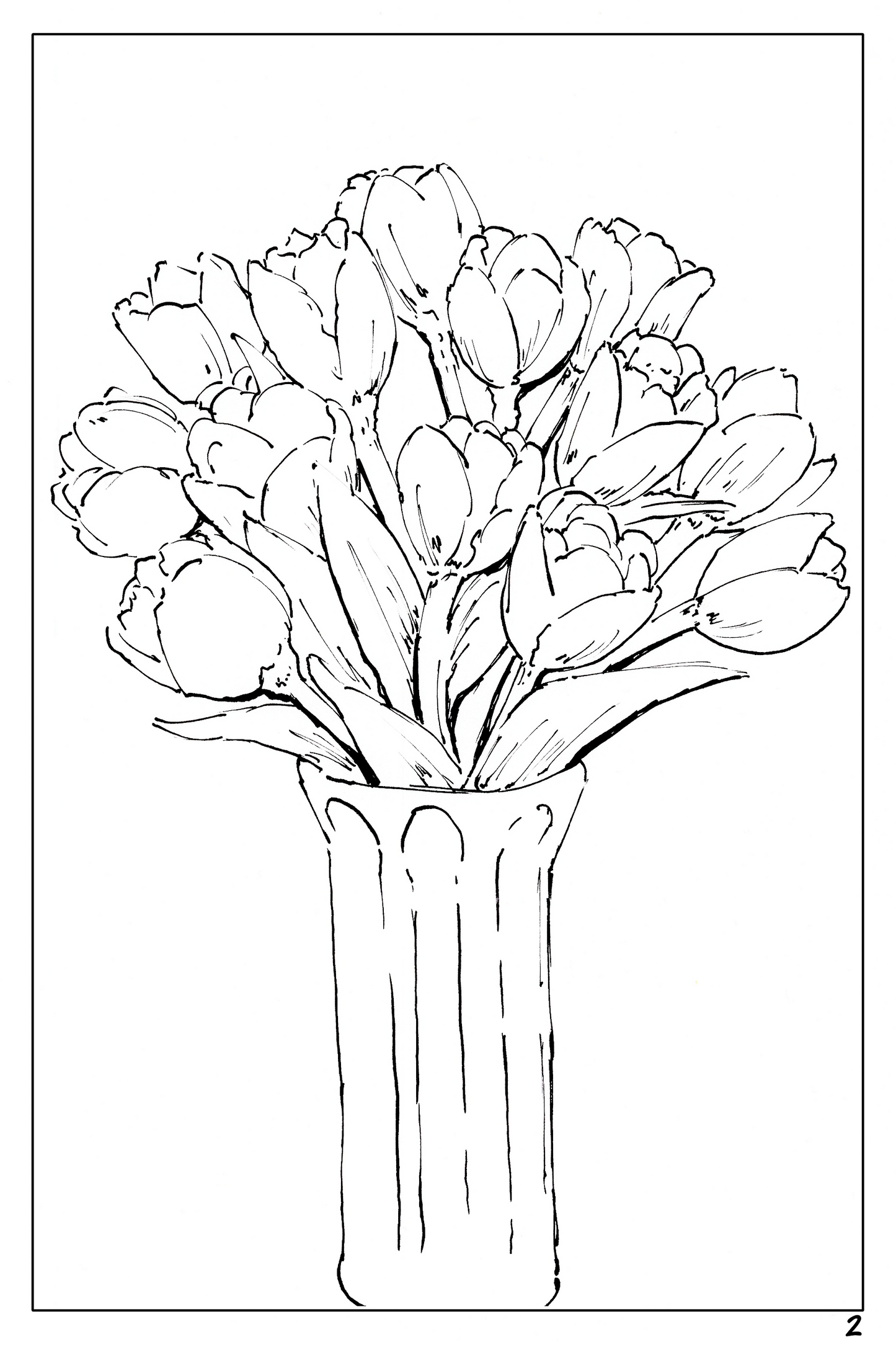 Plants and Flowers themed watercolor coloring book