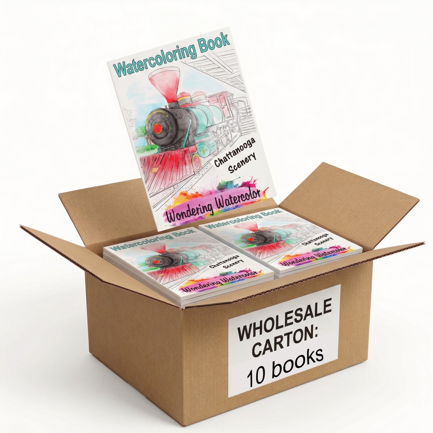 Chattanooga Scenery Watercolor Colorings Books, Case of 10