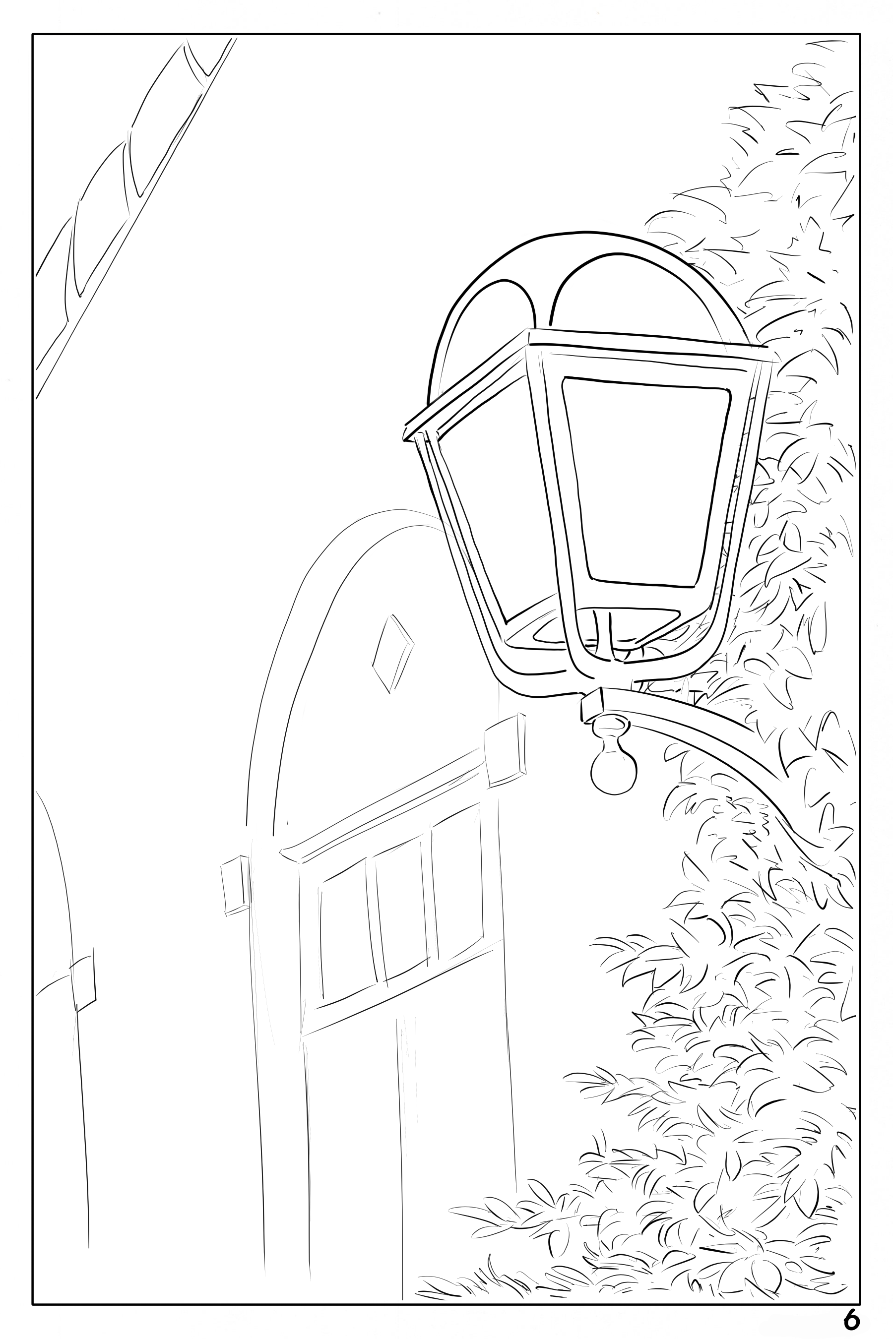 Watercolor Coloring Book page, downtown Chattanooga Arts district