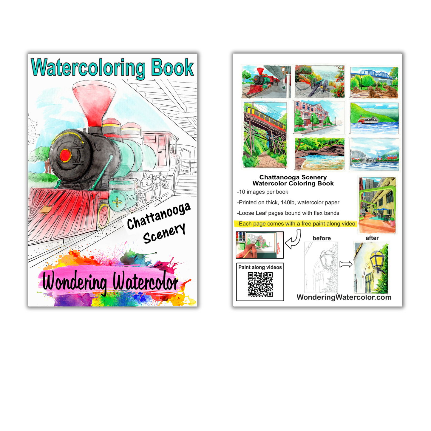 Chattanooga Scenery Watercolor Book – Paint Iconic Landscapes!
