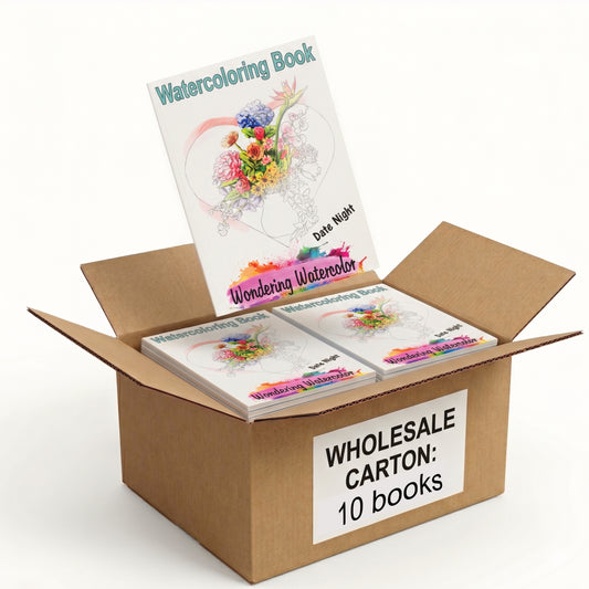 Date Night Watercolor Coloring Books, Case of 10