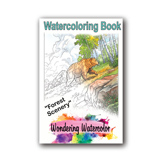 Forest Scenery Watercolor Coloring Book