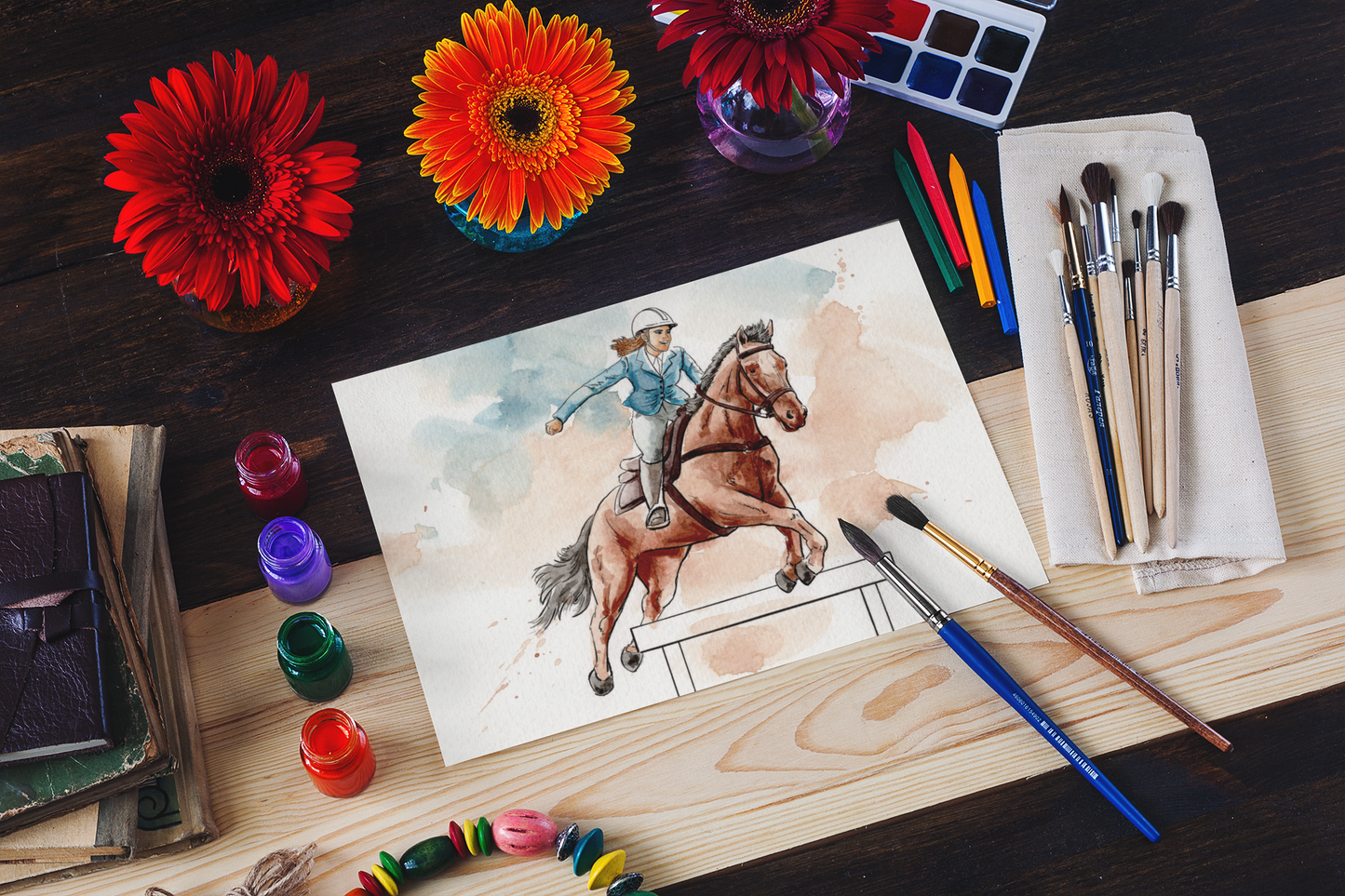 Majestic Horses Watercolor Book - saddle up for a one of a kind painting experience