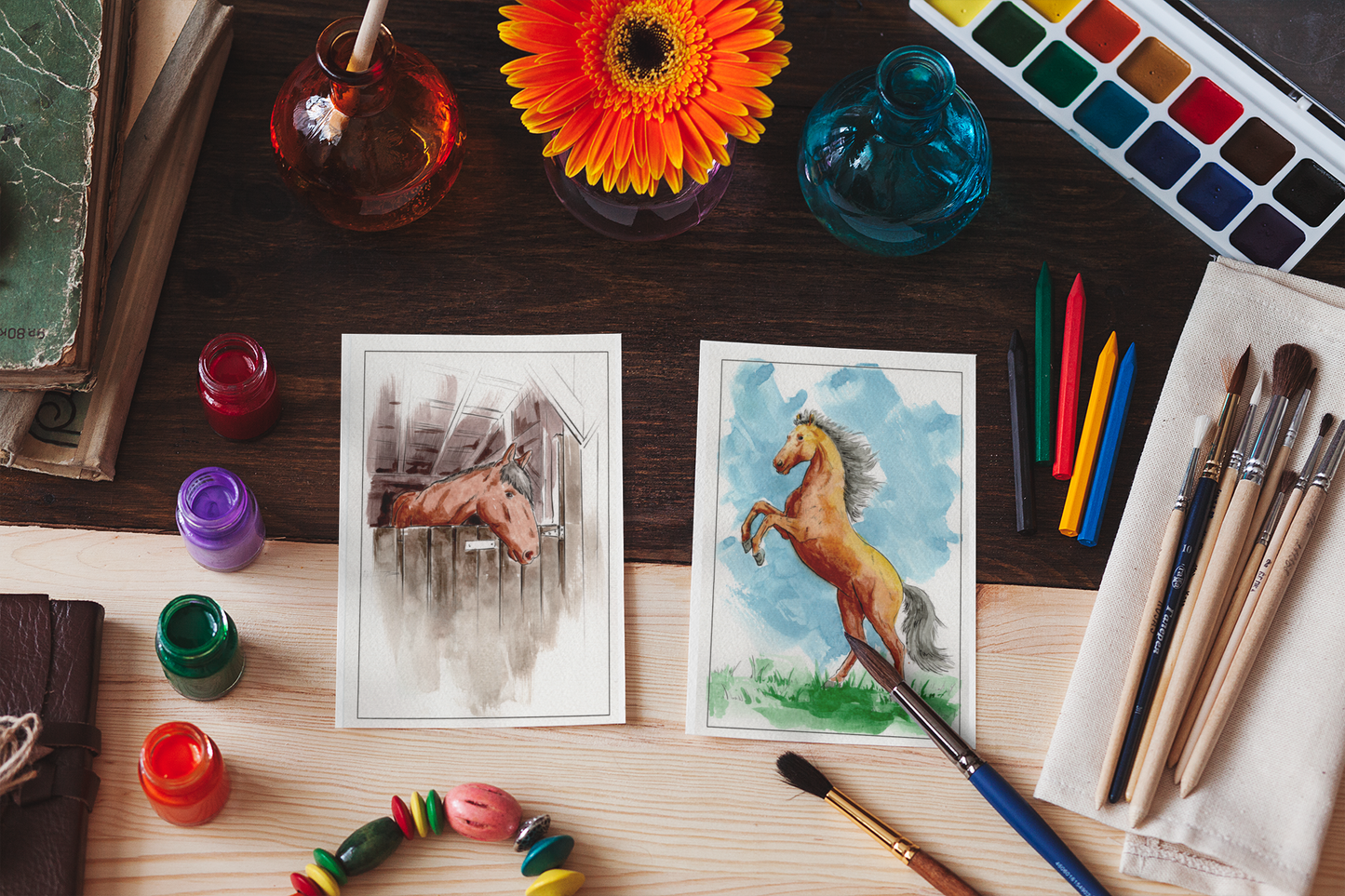 Majestic Horses Watercolor Book - saddle up for a one of a kind painting experience