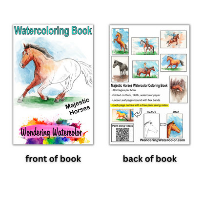 Majestic Horses Watercolor Book - saddle up for a one of a kind painting experience