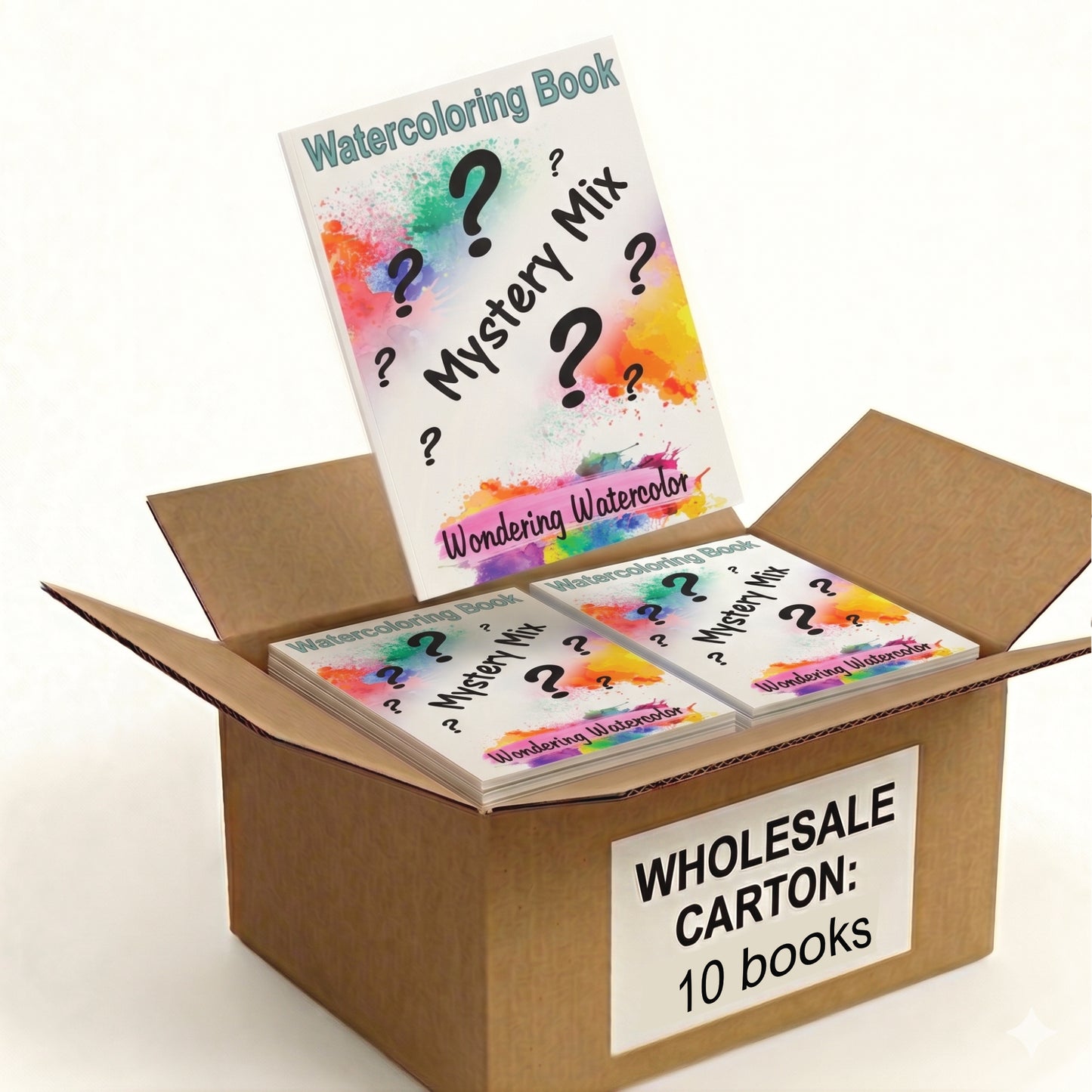 Mystery Mix Watercolor Coloring Books, Case of 10