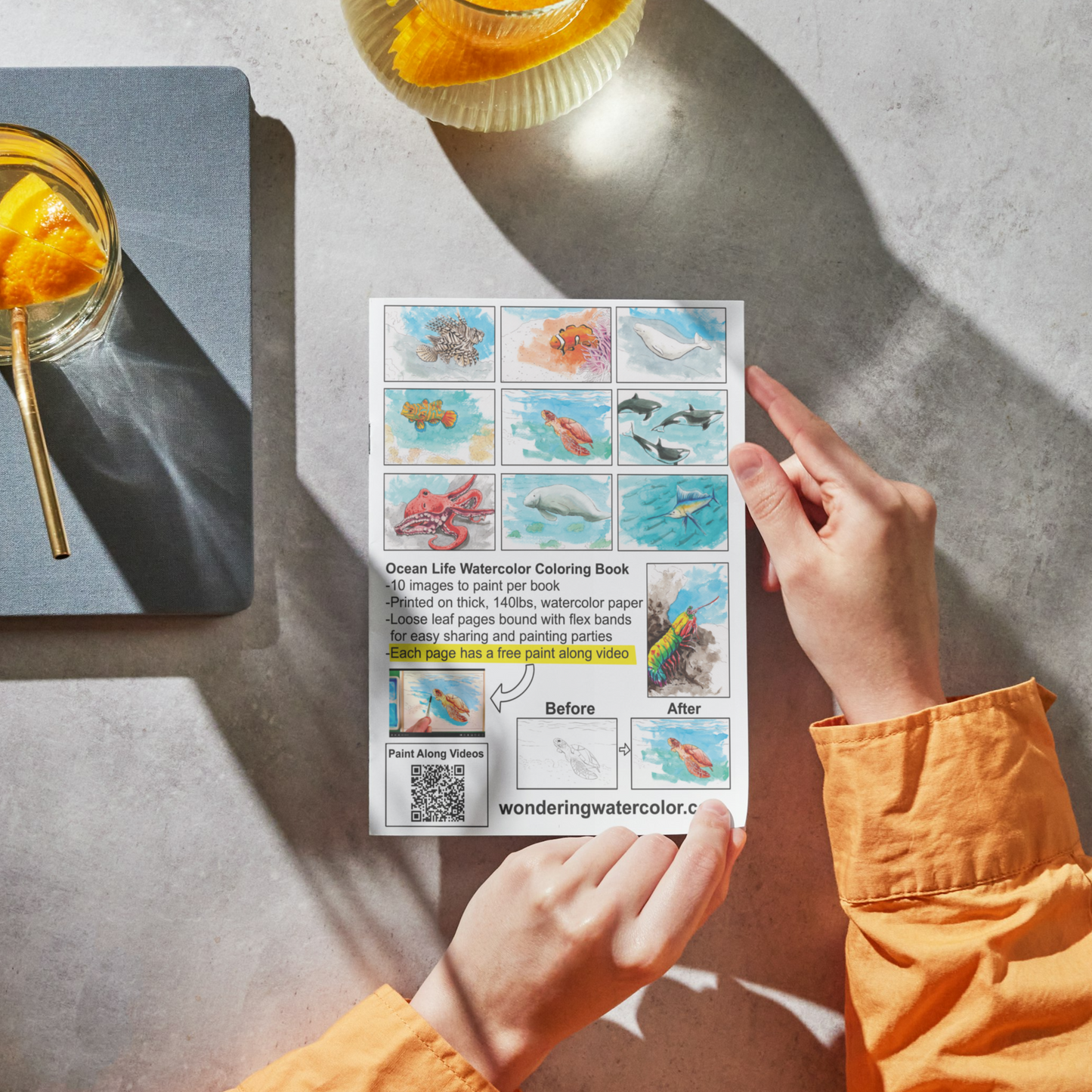 Ocean Life Watercolor Book – Dive into Creativity!