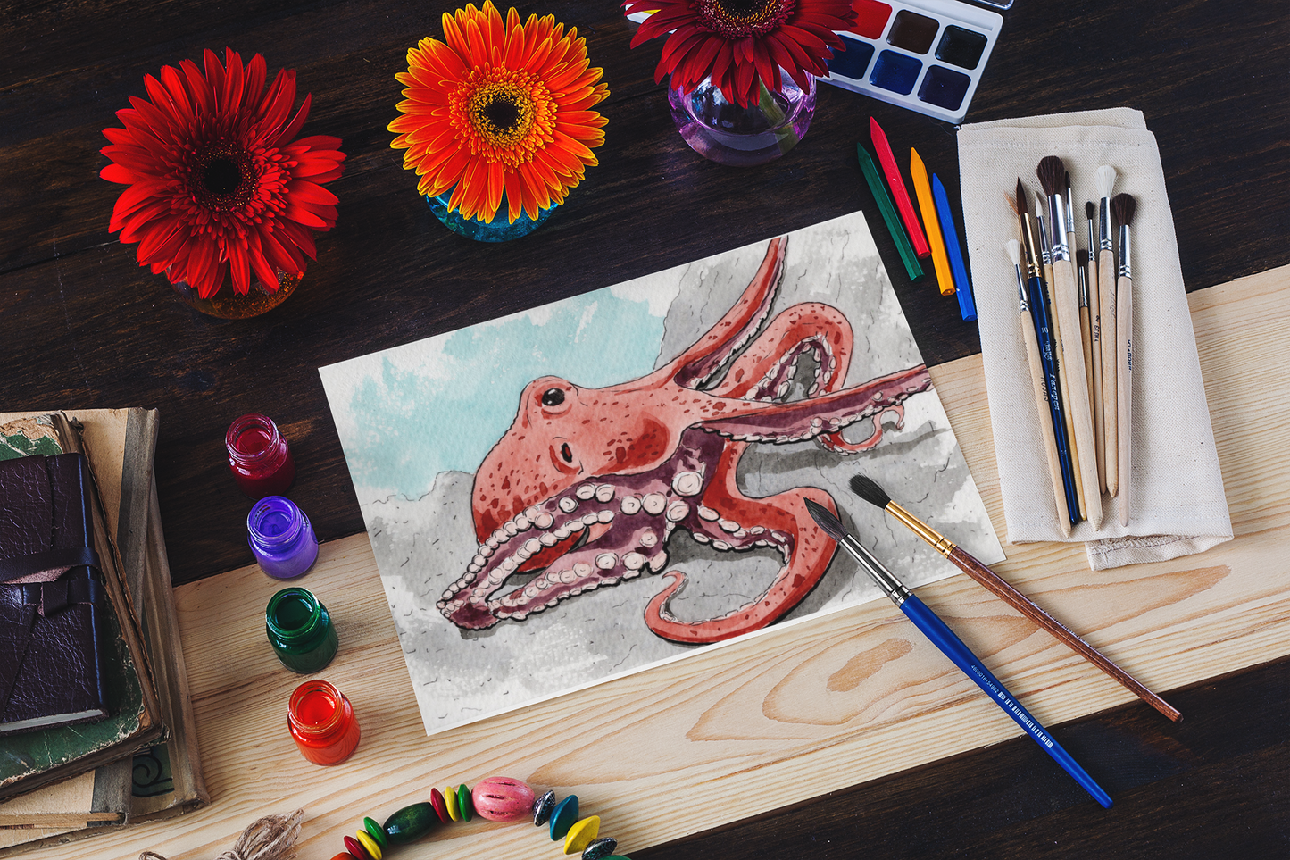 Ocean Life Watercolor Book – Dive into Creativity!