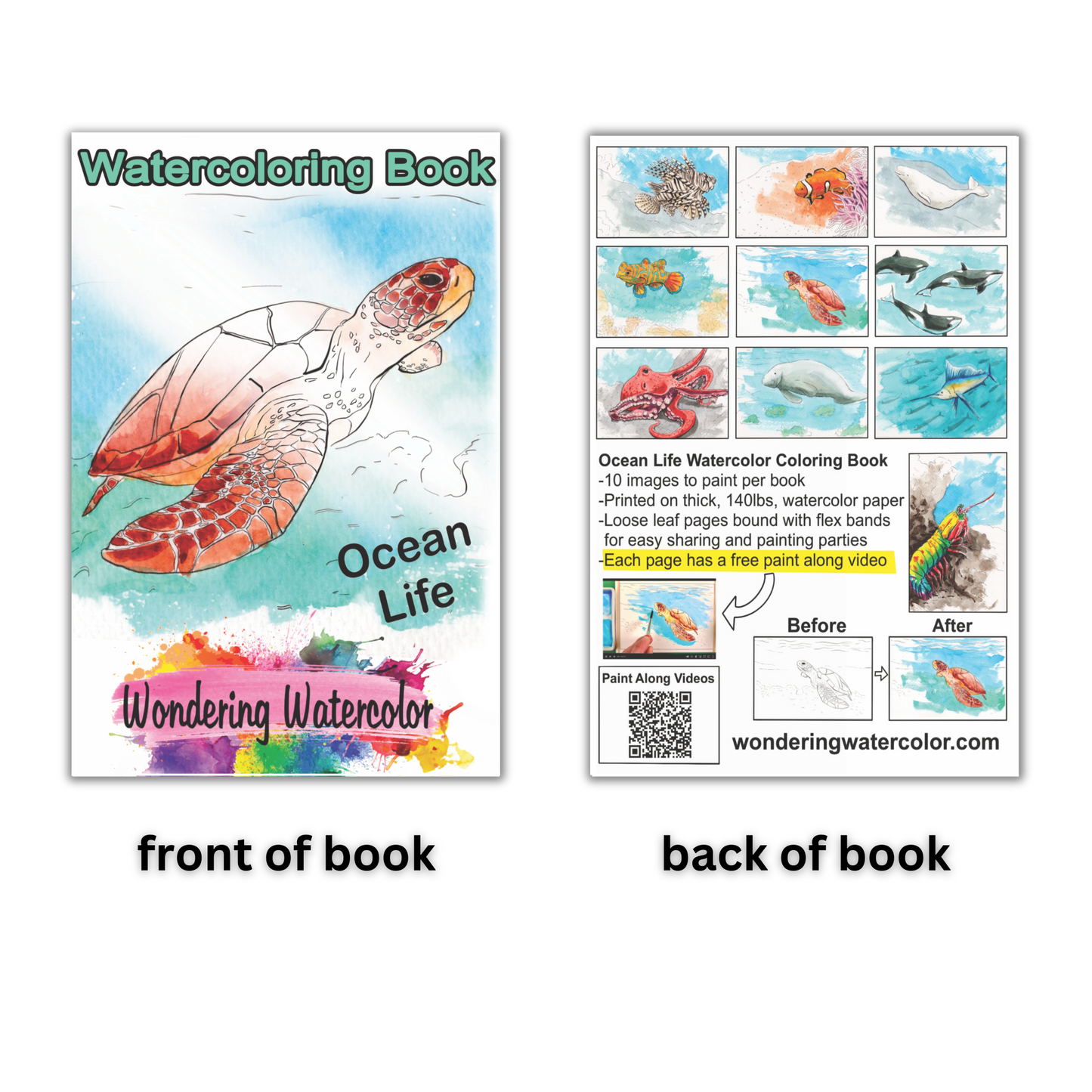 Ocean Life Watercolor Book – Dive into Creativity!
