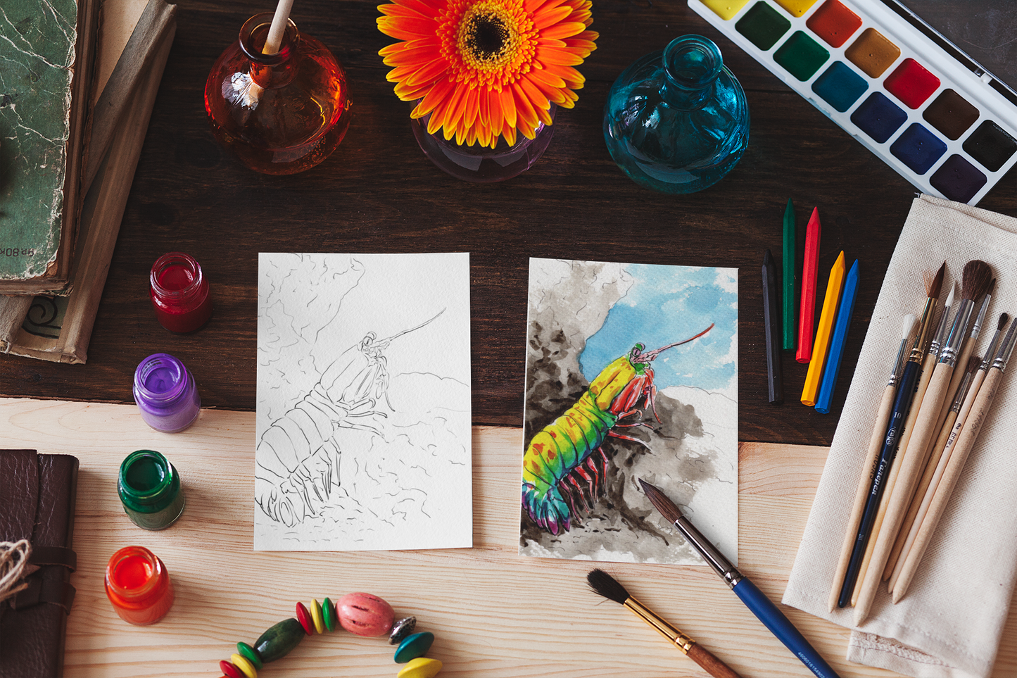 Ocean Life Watercolor Book – Dive into Creativity!