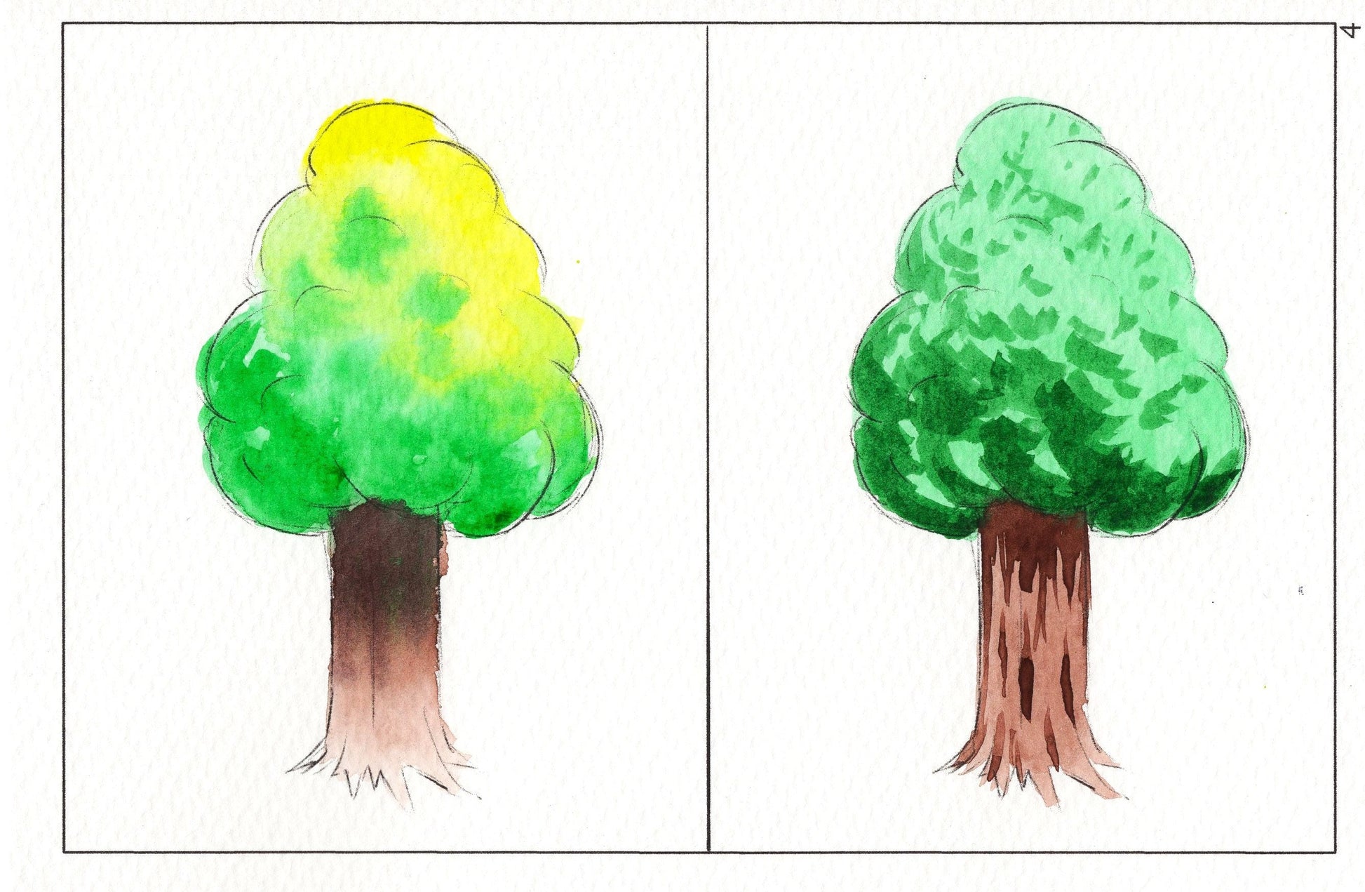 watercolor painting of watercolor workbook page 4, how to watercolor paint textures