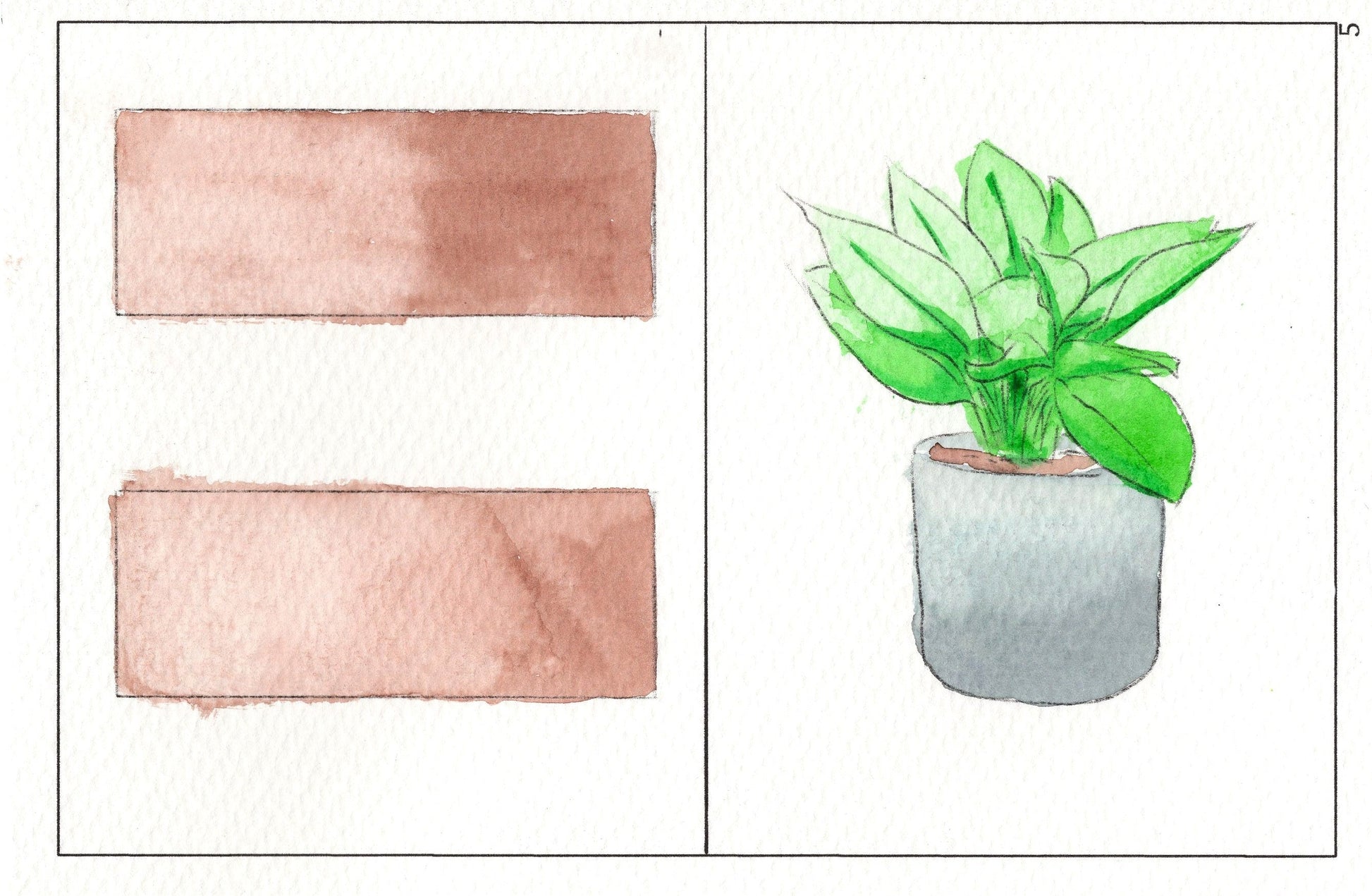 watercolor painting of watercolor workbook page 5, watercolor lifting techniques