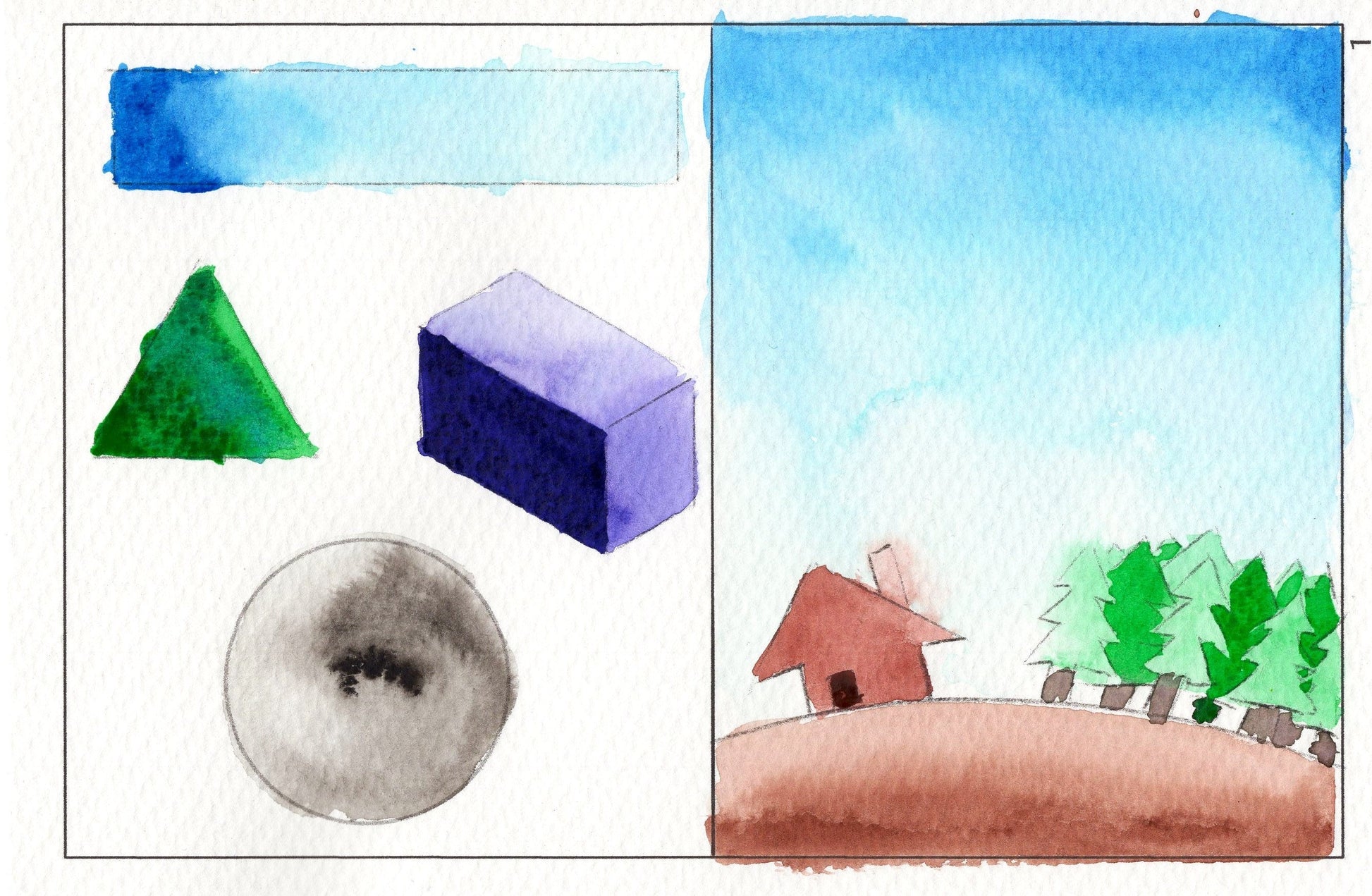 watercolor painting, beginner watercolor painting techniques from watercolor workbook page 1