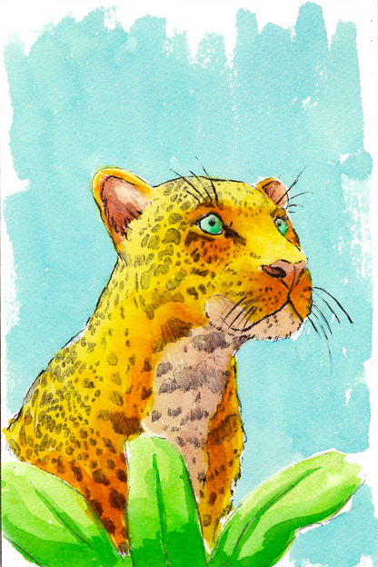 Jungle Animals Watercolor Coloring Book
