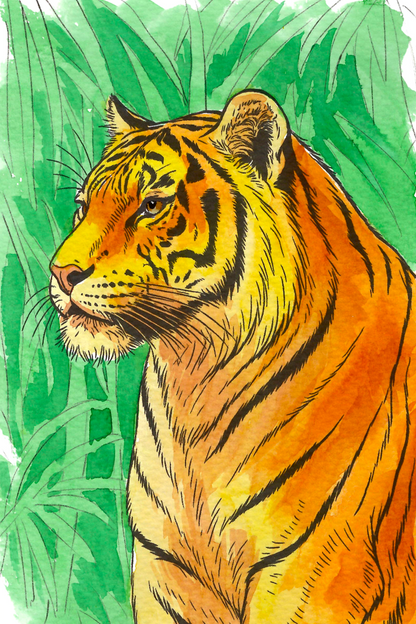 Jungle Animals Watercolor Coloring Book