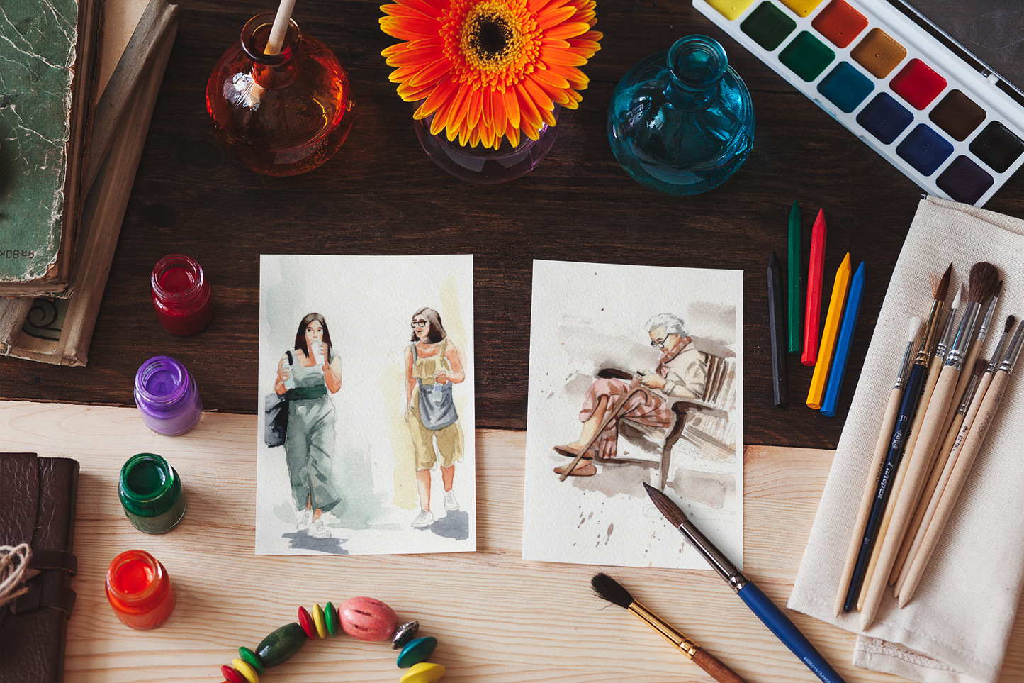 Everyday People Watercolor Book – Handcrafted for Creativity
