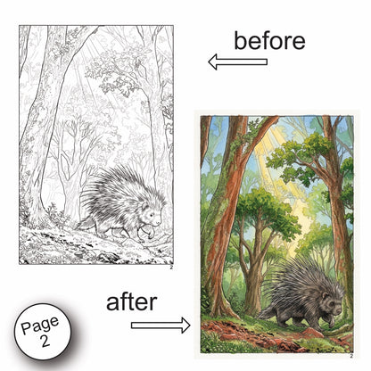 Forest Scenery Watercolor Coloring Book