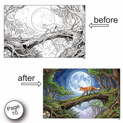 Forest Scenery Watercolor Coloring Book