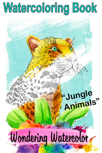 Jungle Animals Watercolor Coloring Book