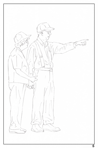 watercolor workbook date night page 5, cute old couple at the beach coloring page