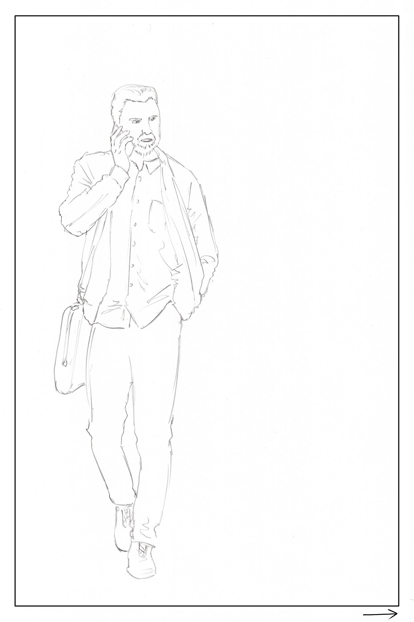 watercolor workbook page 3, coloring page of a businessman
