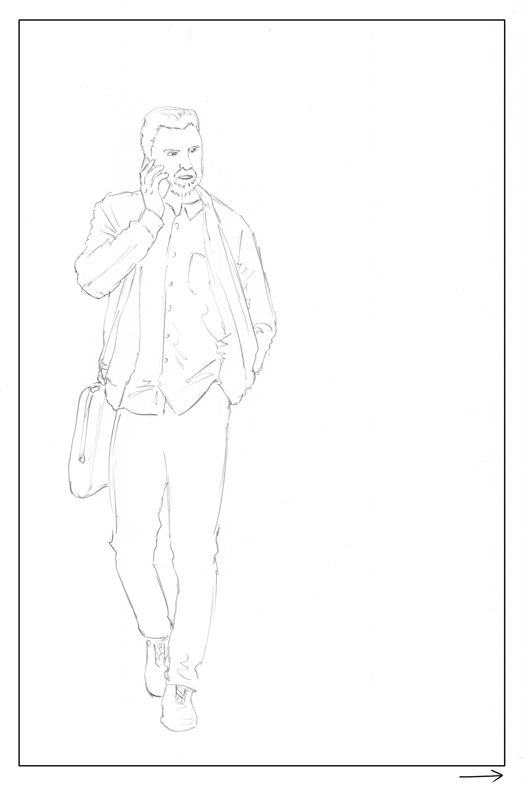 watercolor workbook page 3, coloring page of a businessman